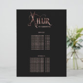 Moderne Hair Salon Hair Stylist Roos Gold Menu (Staand voorkant)