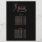 Moderne Hair Salon Hair Stylist Roos Gold Menu (Voorkant)