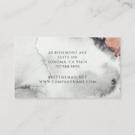 Moderne Hair Stylist Abstracte Waterverf Terracott Visitekaartje (Achterkant)