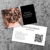 Moderne Hair Stylist Foto QR Code Visitekaartje