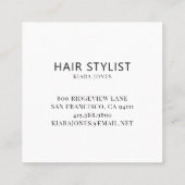Moderne Hair Stylist Foto Vierkante Visitekaartje (Achterkant)