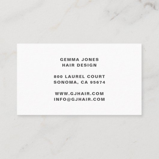 Moderne Hair Stylist Lavendel Script Monogram Visitekaartje (Achterkant)