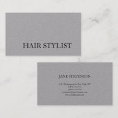 Moderne Hair Stylist Premium Grijs Professioneel Visitekaartje (Voorkant / Achterkant)