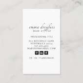 Moderne Hair Stylist Professionele Foto Visitekaartje (Achterkant)