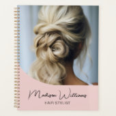 Moderne Hair Stylist Salon Custom Photo Script Roz Planner (Voorkant)