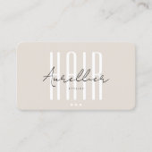 Moderne Hair Stylist Schoonheidssalon Wit Zand Scr Visitekaartje (Voorkant)