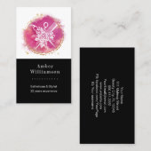 Moderne hairdresser-schaar Comb Roze afbeelding Visitekaartje (Voorkant / Achterkant)