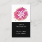 Moderne hairdresser-schaar Comb Roze afbeelding Visitekaartje (Voorkant)