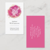 Moderne hairdresser-schaar Comb Roze afbeelding Visitekaartje (Voorkant / Achterkant)