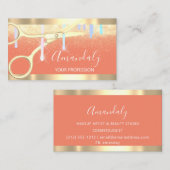 Moderne Hairdresser-schaar maakt gouden Oranje Visitekaartje (Voorkant / Achterkant)