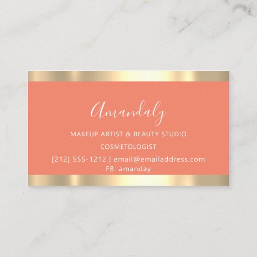 Moderne Hairdresser-schaar maakt gouden Oranje Visitekaartje (Achterkant)