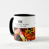 Moderne Half-Abstracte Kunst Mok met Naam (Voorkant links)