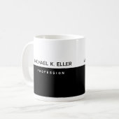 Moderne Half-Black halve-witte koffie Mok met naam (Voorkant links)