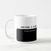 Moderne Half-Black halve-witte koffie Mok met naam (Links)