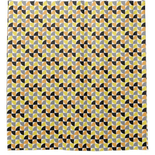 Moderne, halfeeuwige, geelgrijze geometrische douchegordijn (Voorkant)