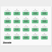 Moderne halfgroene witte sojakanaallabels vierkante sticker (Vel)