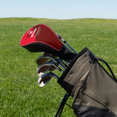 moderne halfrode golfer monogram golfheadcover (Insitu)