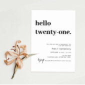 Moderne Hallo 21e uitnodiging van de Birthday Part