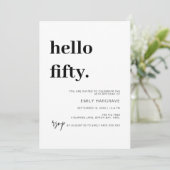 Moderne Hallo 500ste uitnodiging van de Birthday P (Staand voorkant)