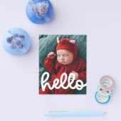 Moderne Hallo Aankondiging geboorte met fotobudget Flyer (Enkel)