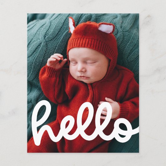 Moderne Hallo Aankondiging geboorte met fotobudget Flyer (Voorkant)