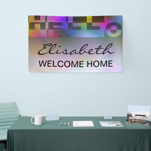 Moderne HALLO Banner + je rug. en ideeën (Beurs)