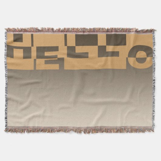 Moderne HALLO Banner + je rug. en ideeën Deken (Voorkant)