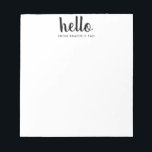 Moderne HALLO Bold Script Black Chic Typografie Notitieblok<br><div class="desc">Modern HALLO Bold Girly Script Black Chic Typography Notitieblok</div>