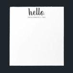 Moderne HALLO Bold Script Black Chic Typografie Notitieblok<br><div class="desc">Modern HALLO Bold Girly Script Black Chic Typography Notitieblok</div>