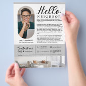 Moderne 'Hallo Buurman' Makelaar Advertentie Flyer (Hand)