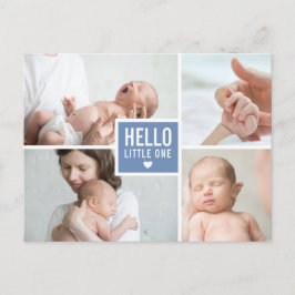 Moderne 'Hallo' en geboorteaankondigingsfoto's Briefkaart