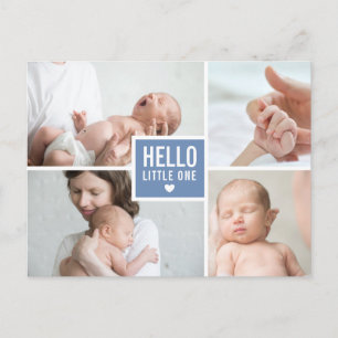 Moderne 'Hallo' en geboorteaankondigingsfoto's Briefkaart