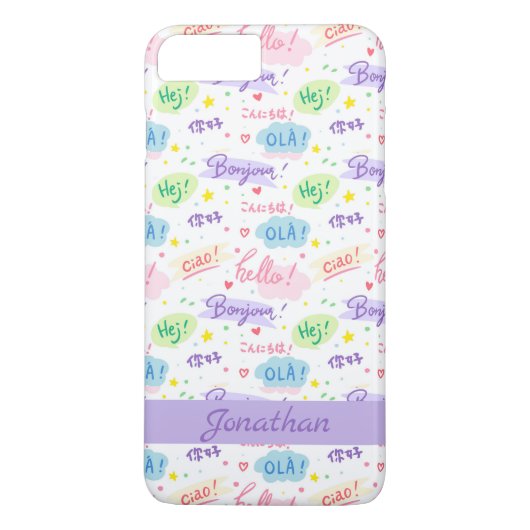 Moderne Hallo in Verschillende Talen Typografie Case-Mate iPhone Case (Achterkant)
