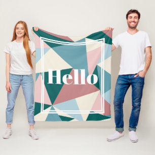 Moderne Hallo kleurrijke driehoeken in het voorjaa Fleece Deken