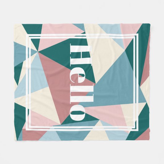 Moderne Hallo kleurrijke driehoeken in het voorjaa Fleece Deken (Voorkant (Horizontaal))
