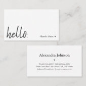 Moderne Hallo - Minimale geluidskwaliteit - Eenvou Visitekaartje (Voorkant / Achterkant)