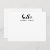Moderne Hallo NaamTypografie Notitiekaartje (Voorkant / Achterkant)