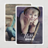 Moderne Hallo nieuwjaarsdag 2-fotokaart Feestdagenkaart (Voorkant / Achterkant)