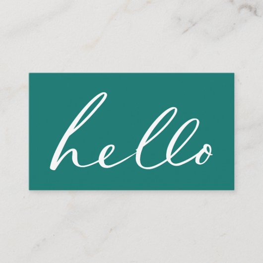 Moderne "Hallo" Script Visitekaartje (Voorkant)
