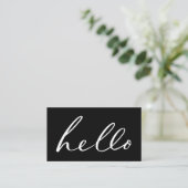 Moderne "Hallo" Script Visitekaartje (Staand voorkant)