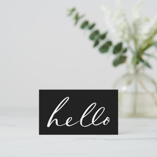 Moderne "Hallo" Script Visitekaartje (Staand voorkant)
