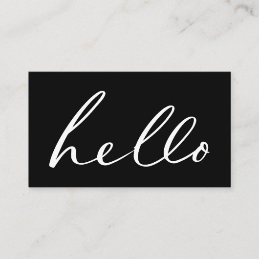 Moderne "Hallo" Script Visitekaartje (Voorkant)