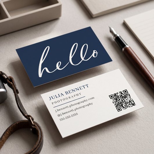 Moderne "Hallo" Script Visitekaartje