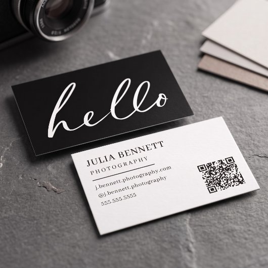 Moderne "Hallo" Script Visitekaartje