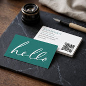 Moderne "Hallo" Script Visitekaartje