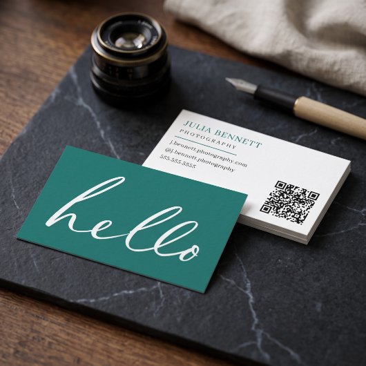 Moderne "Hallo" Script Visitekaartje