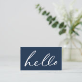 Moderne "Hallo" Script Visitekaartje (Staand voorkant)