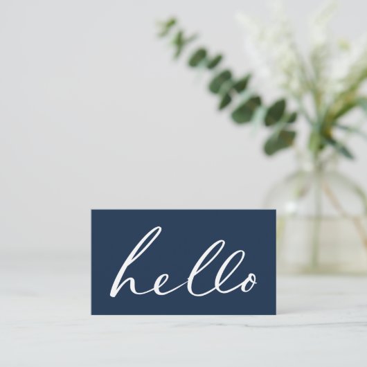 Moderne "Hallo" Script Visitekaartje (Staand voorkant)