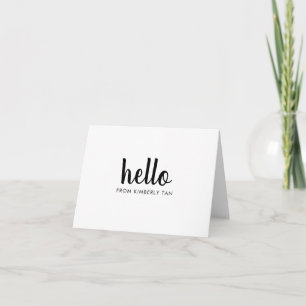 Moderne Hallo Simple Bold Script Typografie Name Notitiekaartje