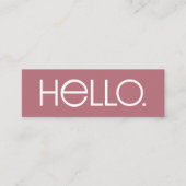 Moderne "Hallo" typografie ontwerp Mini Visitekaartje (Voorkant)